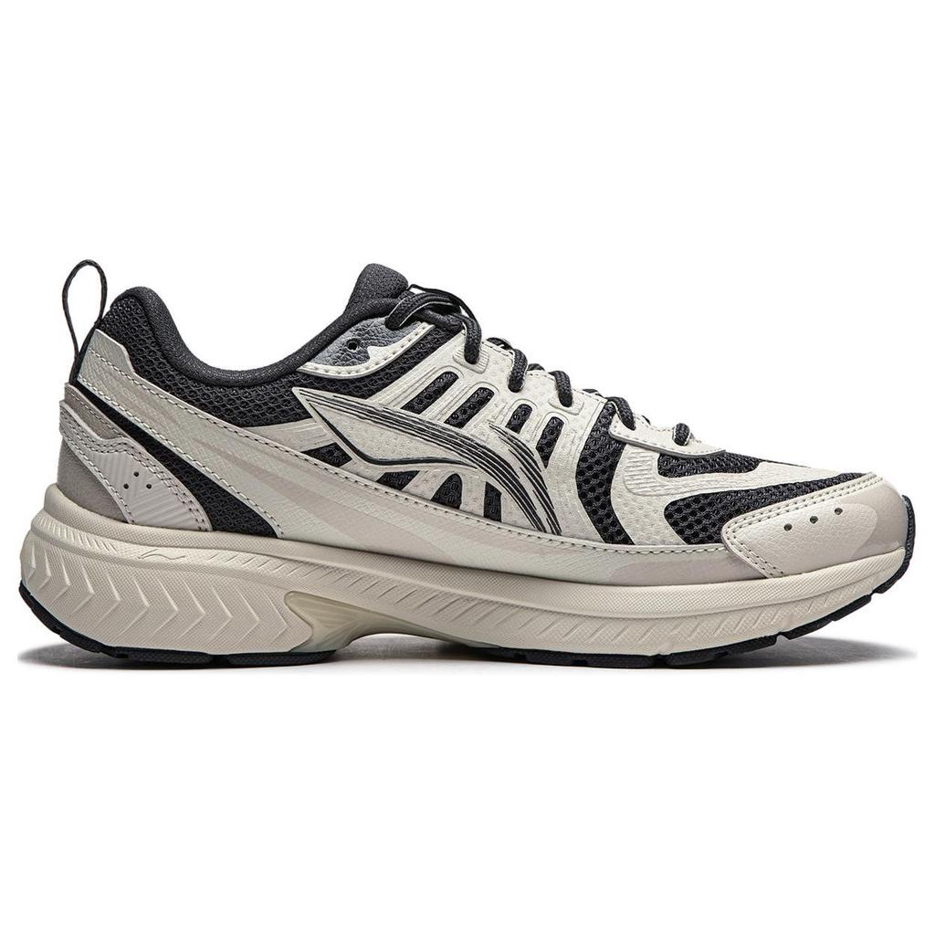Li Ning Fuyiao 1.0 V3 Simple Shock Absorption Low Top Running Shoes Women Sneaker Black Gray ARXU004-4