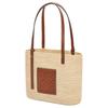 Loewe Basket Woven Square Raffia And Calfskin Leather Tote Bag Women Tote Bags Natural Walnut A223099X02-9943
