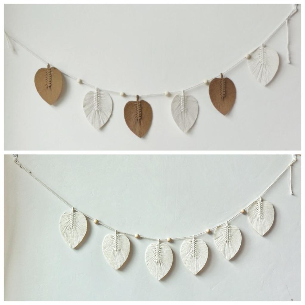 Wall Hanging Boho Handmade Cotton Rope Leaf Tapestry Macrame Wall Decor for Living Room Bedroom Minimalist Home Decoration 140cm