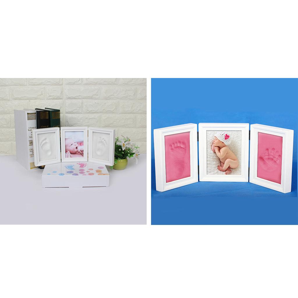 Kids CLAY KEEPSAKE & PHOTO DESKTOP HANDPRINT FOOTPRINT IMPRESSION