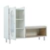 Shoe Cabinet Large Capacity Strong Load Bearing Dustproof Upholstered Seat with Bench Store Shoes Smooth Edge Shoe Changing Stool