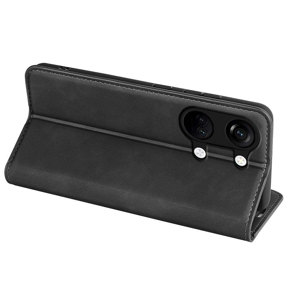 Skin-touch Stand Cover for OnePlus Ace 2V/Nord 3 5G Mobile Phone PU Leather Wallet Shell Flip Case