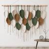 Cotton Rope Woven Leaf Tapestry Colorful Nordic Wall Art for Living Room Bedroom