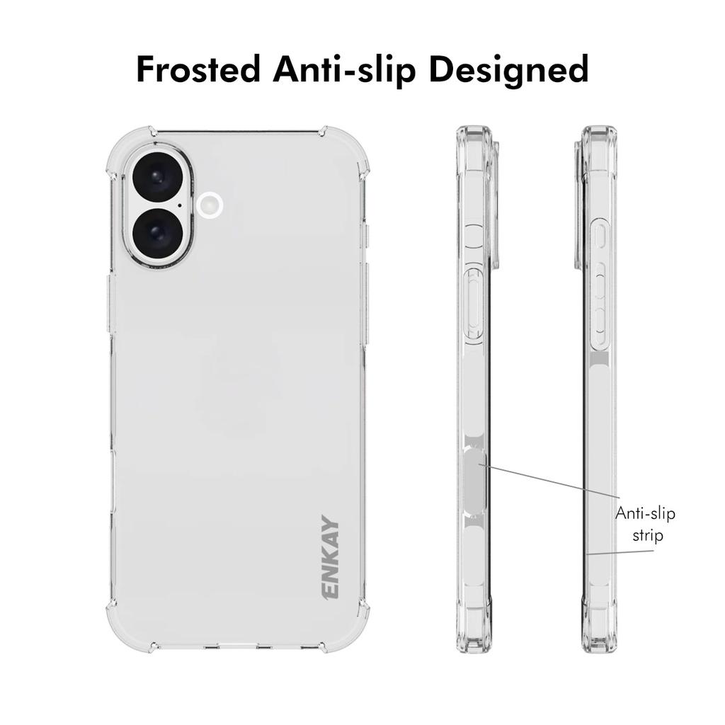 ENKAY HAT PRINCE For iPhone 16 Case Transparent TPU Drop-Proof Phone Cover