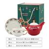 Christmas Ceramic Teapot Cup Teaware Set Home Floral Tea Pot Nordic Style Coffee Cup with Lid Cartoon Cute Ceramic Mug Tea Cup