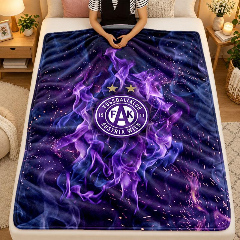 Flannel BlanketAustria Wien FC Warm Soft Throw Blanket for Indoor Sofa Bed Living Room Use