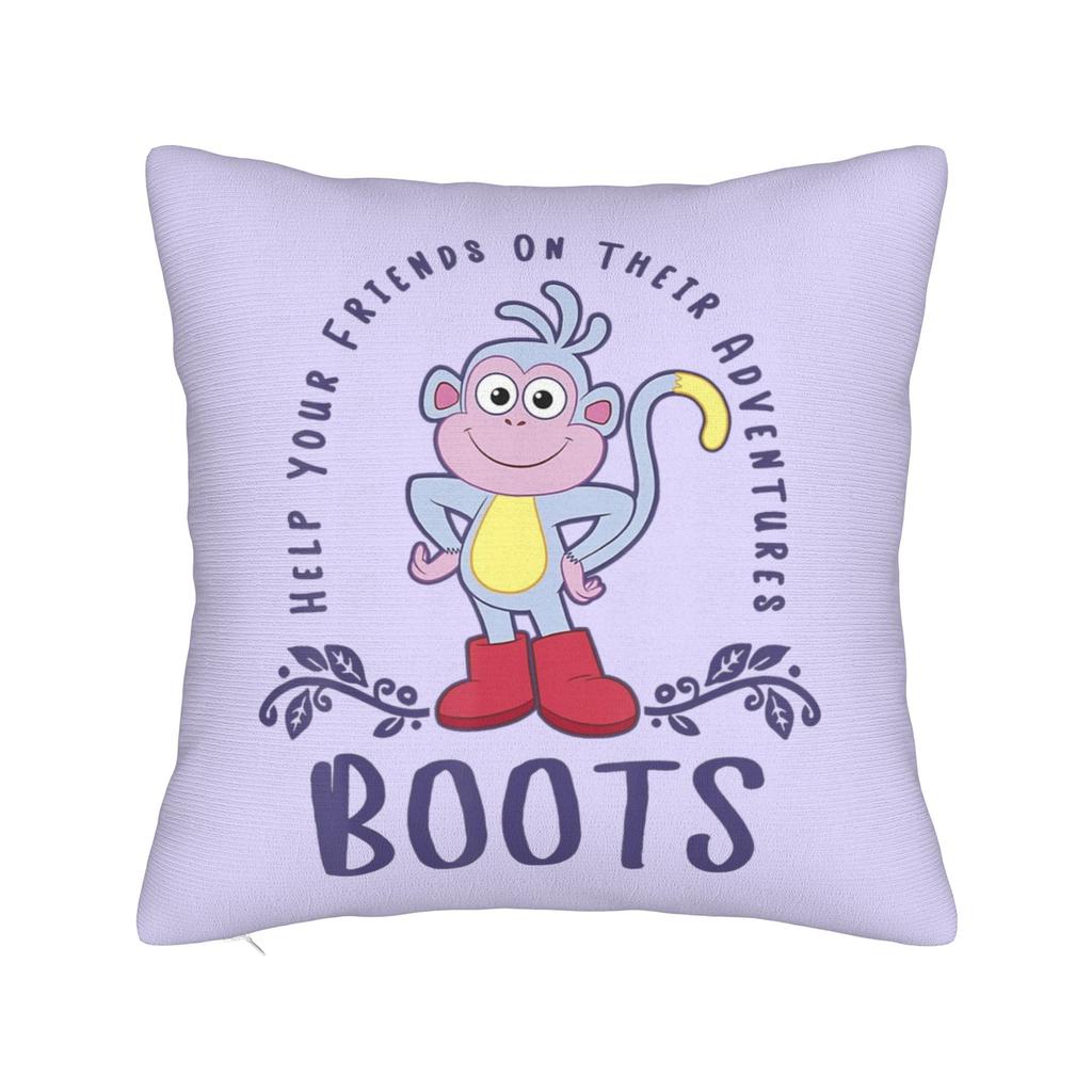DDoras  and Boots Square Pillowcases Polyester Couch  Cushion Case Creative Decor Pillow Cover 4040
