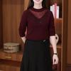 New Winter Style Stylish Slim-fitting Base Shirt for Women with Half Turtle Neck Mesh Long Sleeve T-shirt for Women