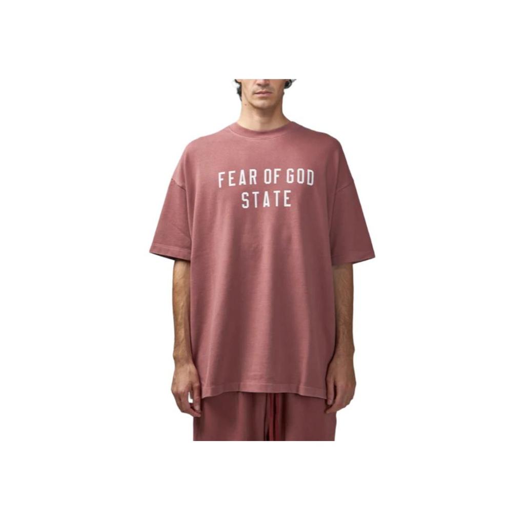 Fear of God Essentials Heavy Crewneck Tee Crimson Men Tops Red 125BT242006F