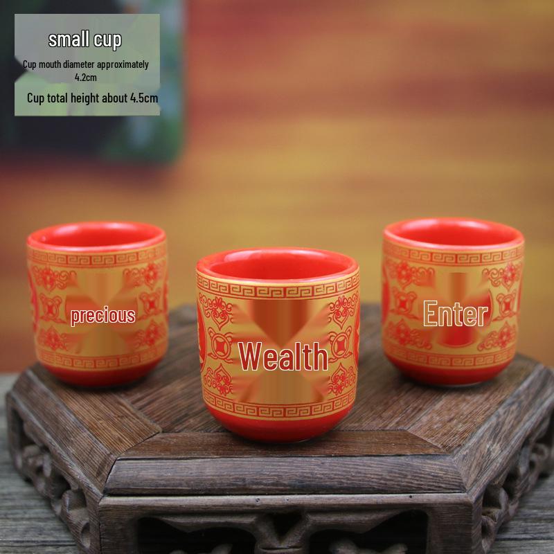 Keramische Opferbecher für Buddha, Guanyin und den Gott des Reichtums - Klein, Perfekt für Weihwasser und zum Anziehen von Reichtum.