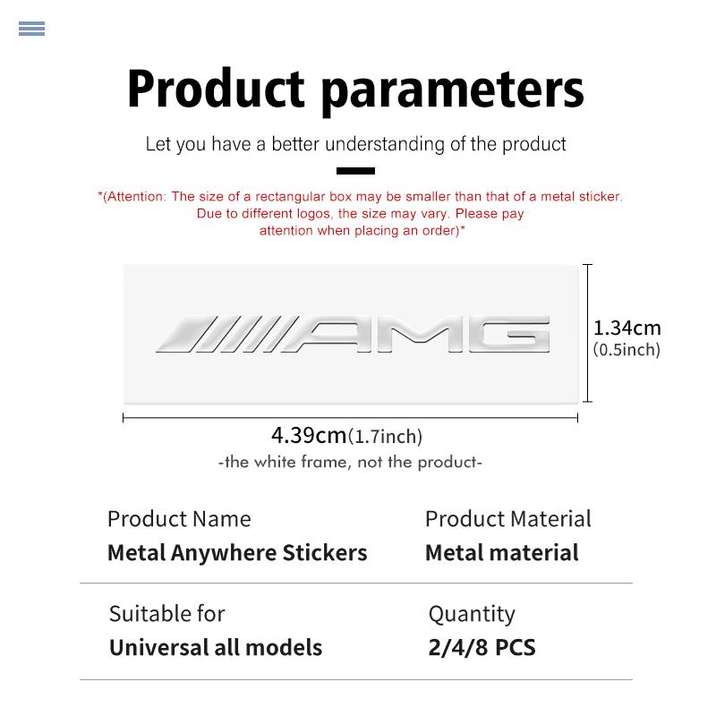 Universal Car Logo Emblem Badge Metal Sticker Decal Accessory For Mercedes Benz AMG C180 C300 W124 W176 W177 C200 C260 GLC CLE