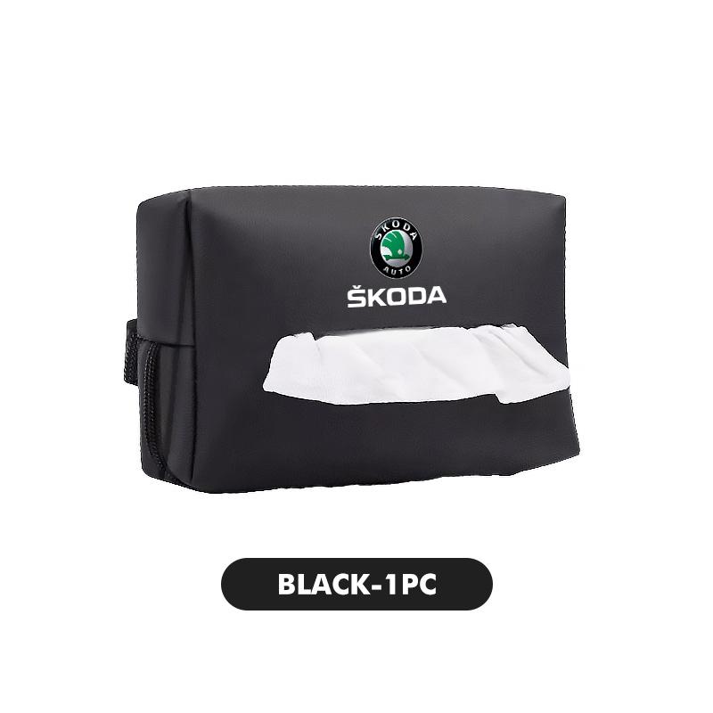 AAFO1 Car Styling Tissue Bag Armrest Box Paper Towel Interior Organizer Accessories For Skoda Kamiq Karoq Octavia 2 3 Rapid Scala Kami
