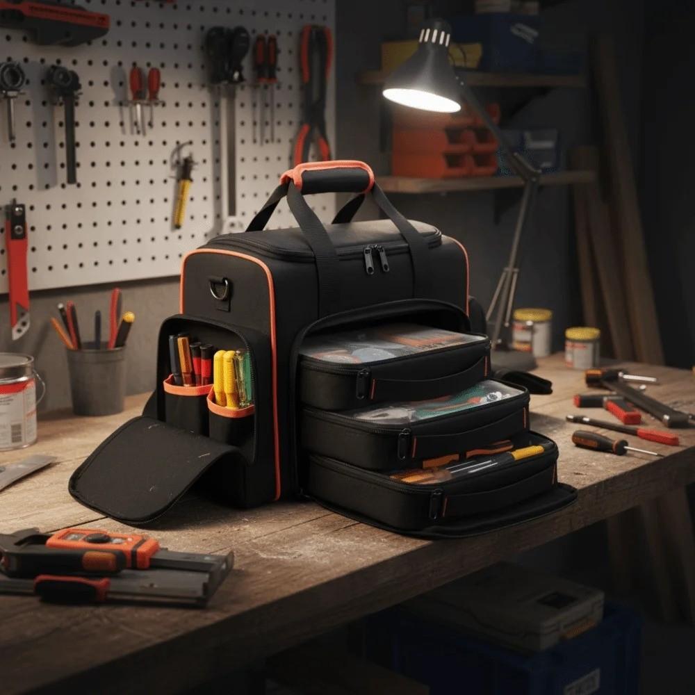 with Shoulder Strap Electrician Tool Bag Heavy Duty Tool Organizer  for Electrician Mechanics