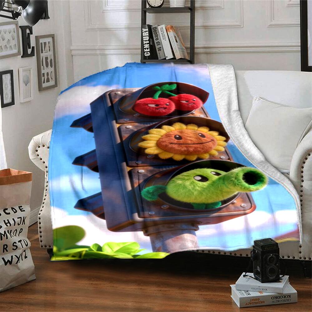 Plants Vs. Zombies Blanket Ultra-Soft Perfect for Sofa Bed Bedding Four Seasons Multipurpose Playful Design Suitable for Gifting Relatives and Friends