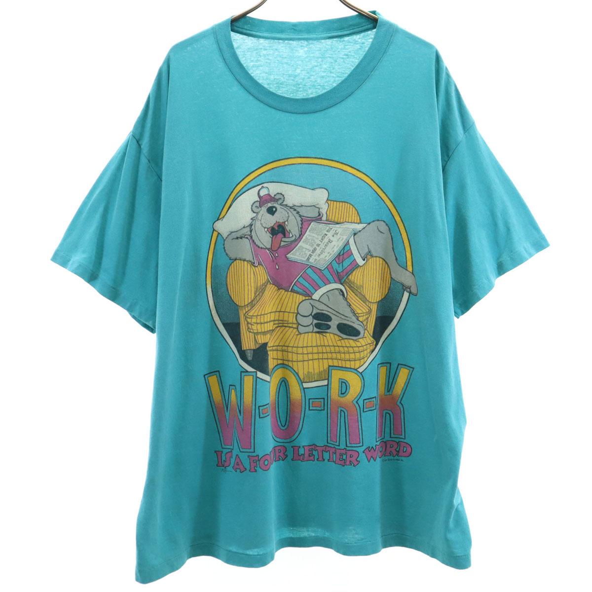 

ВИНТАЖНАЯ футболка с коротким рукавом с принтом медведя 90-х годов, одинарный шов, животный принт, медведь, мужская, б/у