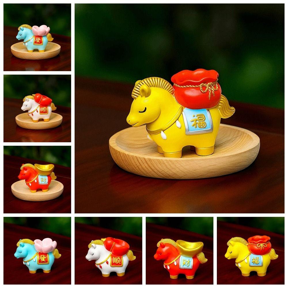 Creative Zodiac Pony Incense Burner Resin Pony Shape Incense Stick Holder Horse Year New Year Ornamental Cense Holder Gift