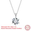 EFFIE QUEEN Elegant 1/2/3CT Moissanite Pendant Necklace 100% S925 Silver D VVS1 Diamond Shiny Neck Chain Wedding Party MON03
