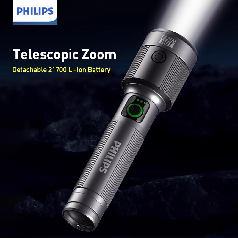 Philips Flashlight SFL2101P SFL2101P Telescopic Zoom Flashlight 1300 Lumens Beam Distance (Max) 800 Meters