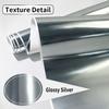 1 Rouleau Vinyle Argenté Brillant Rouleau Autocollant Permanent Film Imperméable Auto-Adhésif DIY Autocollant pour Voiture Maison Tasse pour Toutes les Machines de Découpe