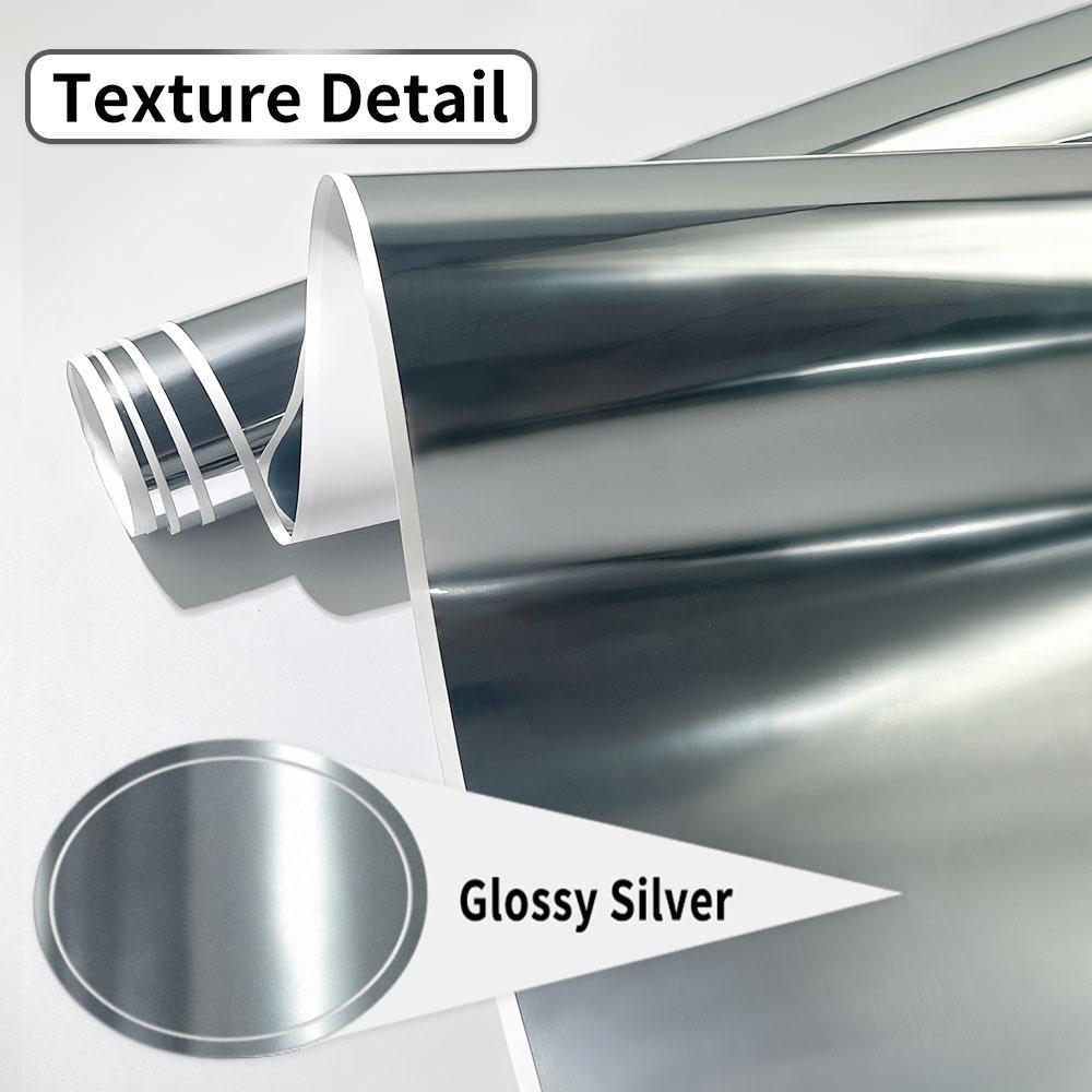 

1Roll Glossy Silver Vinyl Roll Permanent Sticker Film Waterproof Self-Adhesive DIY Car Home Cup Sticker for All Cutting Machines 150x30.5CM