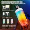 2 Pack Rechargeable Emergency Light Bulb with Remote, Color Changing Battery Powered USB LED Bulbs 12 RGB Color Dimmable E26 120 Volt 9W for Power