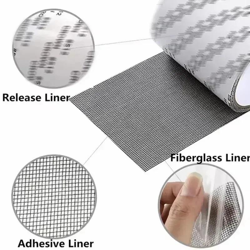 Window Mosquito Net Repair Tape Self-Adhesive Window Screen Repair Patch Strong Anti-Insect Fly Mesh Broken Holes Repair Tape