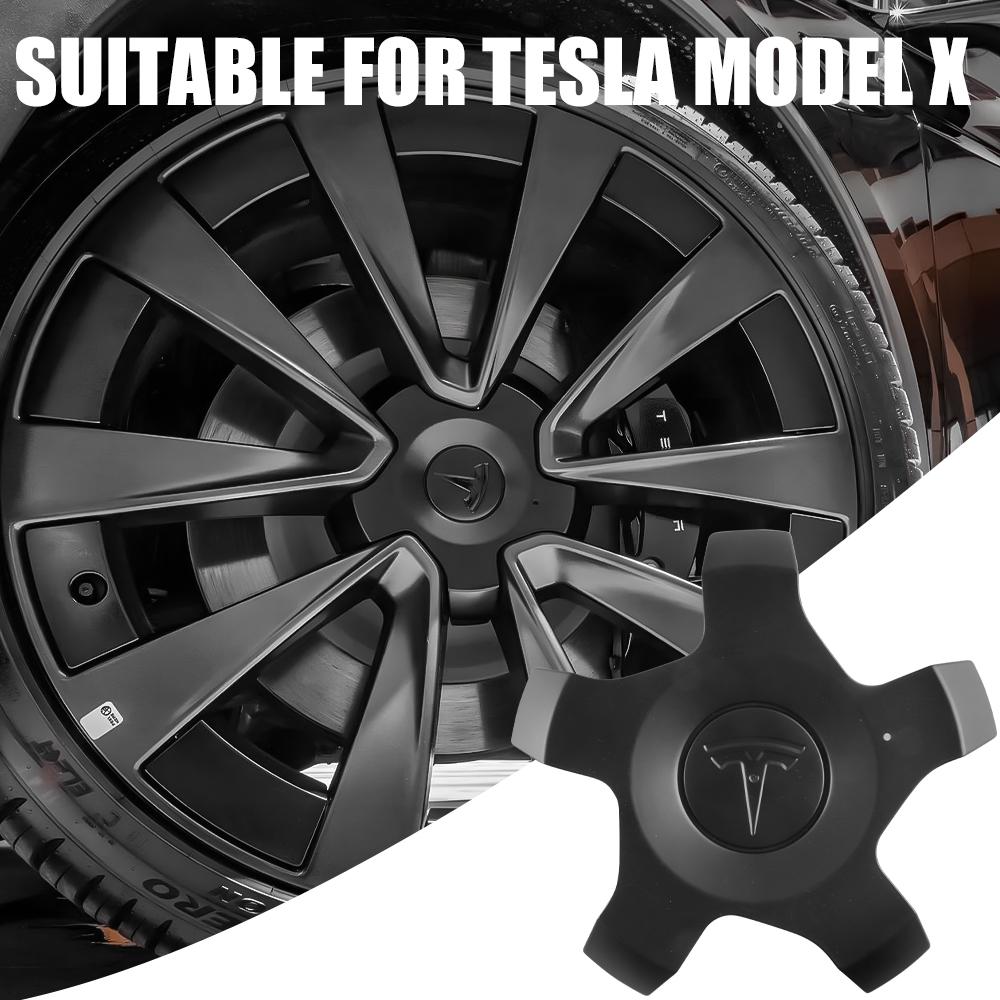 ALN1 4PCS Car Styling Wheel Center Hub Caps Tire Hubcaps Badge Valve Cap For Tesla Model X 20/22INCH OEM 1620238-00-A 1420238-00-A