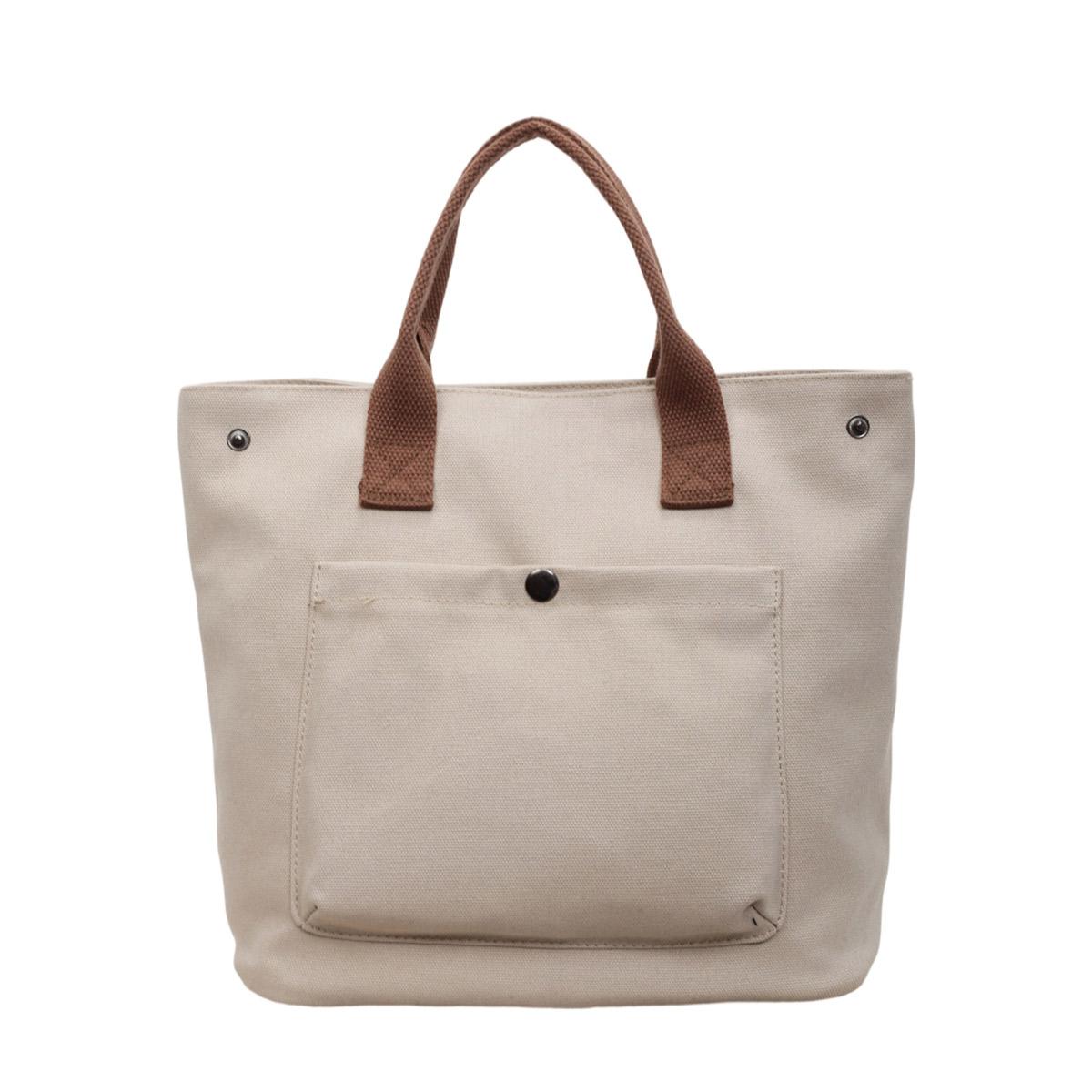

Shopping Tote Bag, Solid Color Canvas, Women s New Model, Original Simple Custom Design, Large Capacity, Single Shoulder, Unisex, Hand-Carry,
