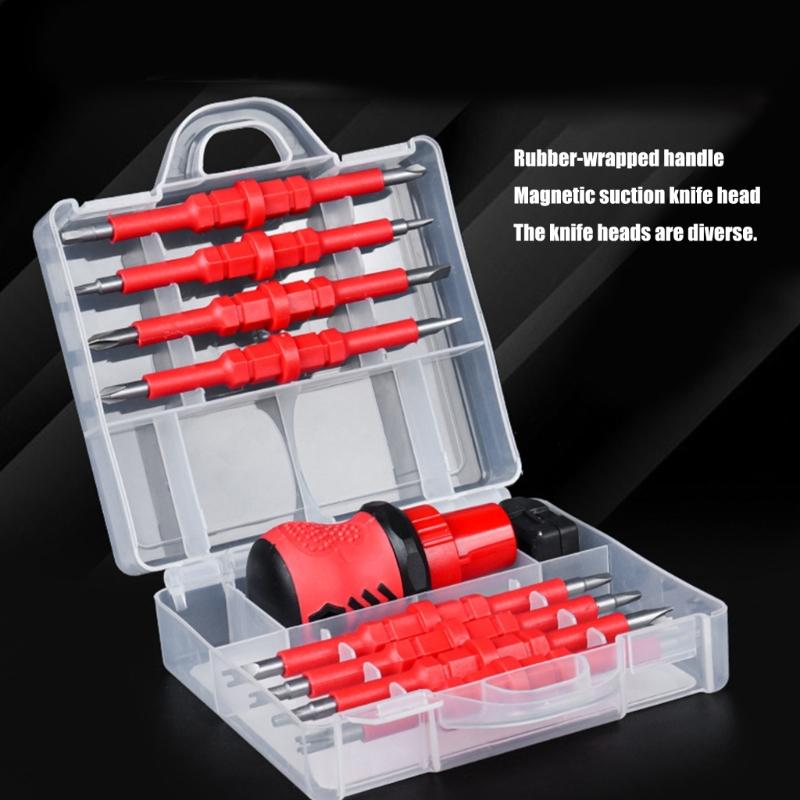 Professional 18 in 1 Insulated Screwdriver Kit With Interchangeable Magnetic Head with Nonslip Handle For Electrical
