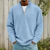 Nuovo Pullover Casual da Uomo con Collo Rialzato e Zip Manica Lunga Camicia da Uomo Colore Unico Maglione Sportivo