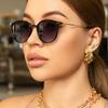 New Fashion Metal Small Round Frame Sunglasses Retro Outdoor Street Photography UV400 Women Eyewear Gafas De Sol