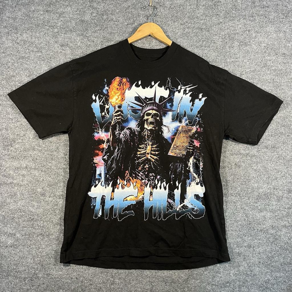 Lost In The Hills Lost Hills Men T Shirt XL Black Graphic Short Sleeve Skull Unisex T-Shirt