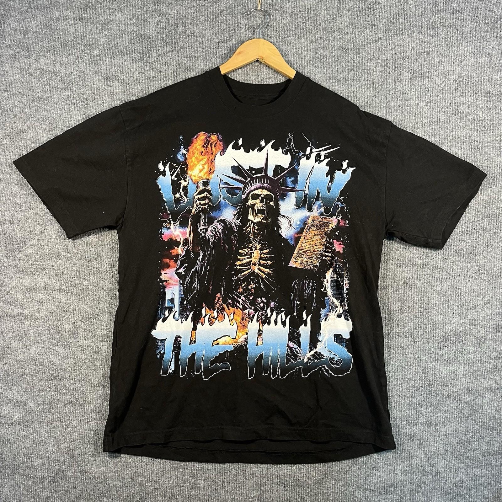 Lost In The Hills Lost Hills Men T Shirt XL Black Graphic Short Sleeve Skull Unisex T-Shirt XXXL