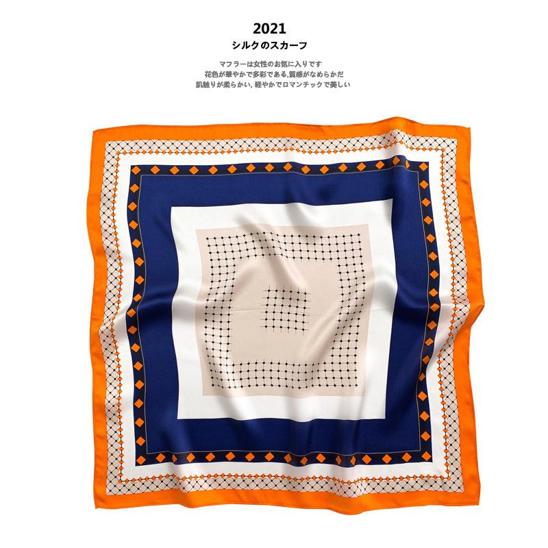Color-blocked Silk Scarf Small Square Scarf for Women, Spring, Autumn, and Summer, Thin Genuine Silk Mulberry Silk Fashionable Decorative Neck Scarves