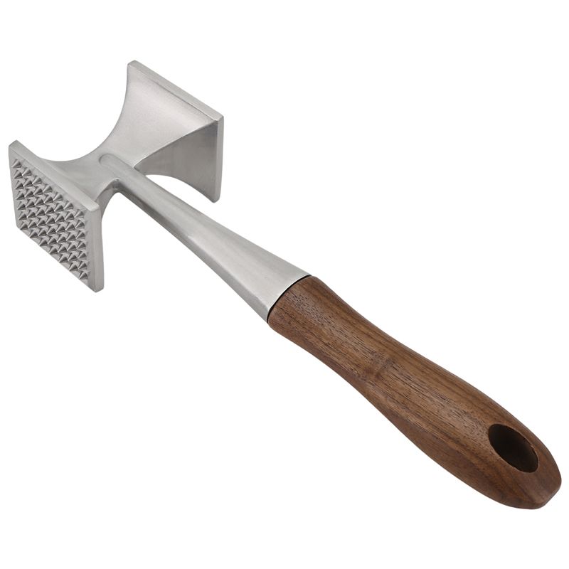 T02C!Meat Tenderizer Hammer, Dual-Sided Nails Meat Mallet, Meat Tenderizer Tool Used For Steak, Chicken, Meat Hammer серебряный