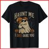 Retro Ghost Dad Halloween Funny Spooky Black Cotton T-Shirt S-5XL