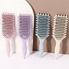 Curling Styling Brush - Hollow Massage Comb, Nylon Mane, ABS Plastic Handle, Comfortable Grip Special for Real Hair Wigs