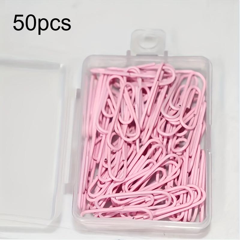 

50pcs Colored Metal Clips Memo Clip Bookmarks Stationery Office Accessories School Supplies, Portable Card Decoration Document