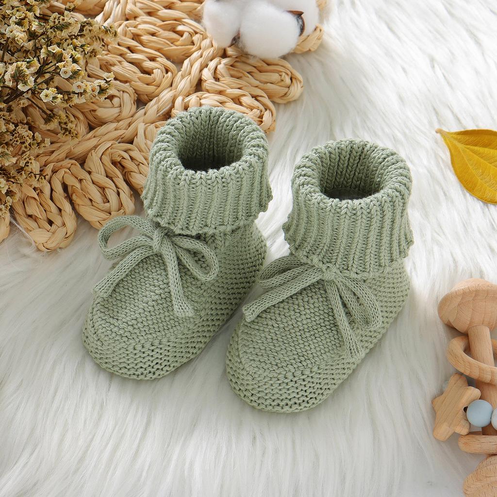 Baby Erste Lauflernschuhe Atmungsaktiv Rutschfest Gestrickt Neugeborenes Säugling Jungen Mädchen Einfarbig Stiefeletten Prewalkers 0-18m Kleinkind Unisex Schuhe