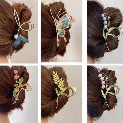 Accessori per capelli carini per donne, fermagli per capelli a forma di farfalla a forma di sirena per donne, fermagli per capelli volumizzanti a forma di fiore per donne, fermagli per capelli carini, fermaglio a farfalla con artiglio