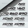 3D Car Styling For Volvo XC40 XC60 XC70 XC90 S60 S90 V70 V60 V40 AWD Glossy Black Emblem Badge Metal Stickers Rear Trunk Decals