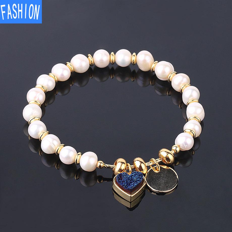 

Натуральный хрустальный бутон, хрустальный кластер, подвеска «Любовь», натуральный кварцевый жемчуг, браслеты для женщин Pearl