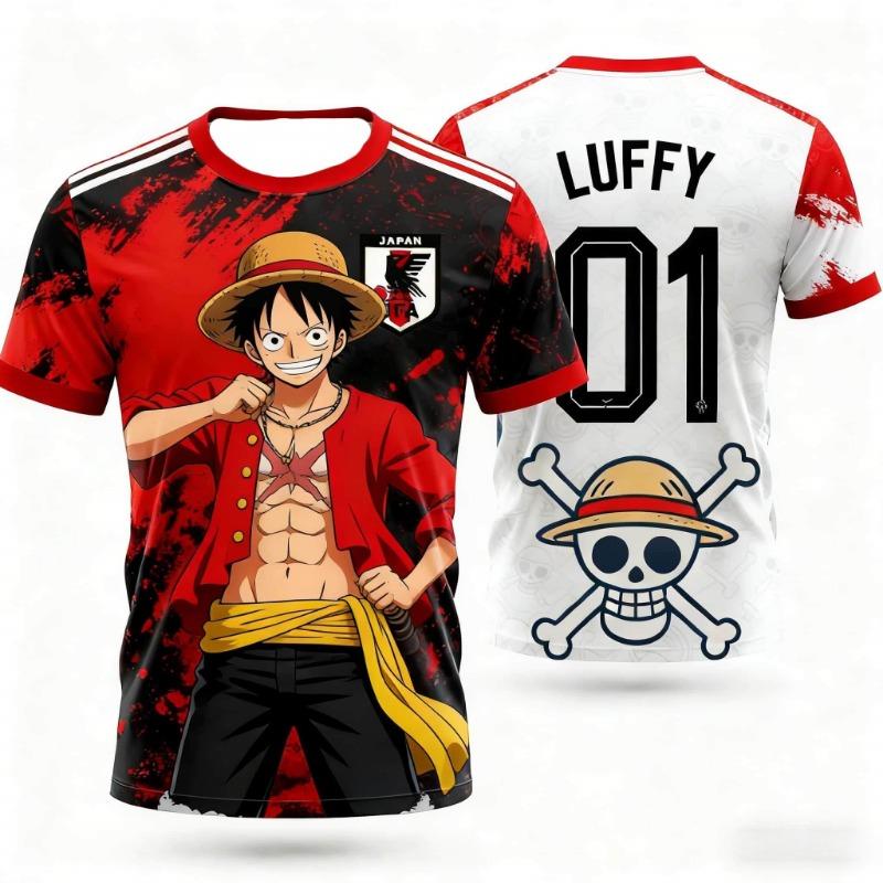 Summer 2026 One Piece Road Flying "Straw Hat Group 01" Sports Themed 3D Printed Breathable Quick Dry T-shirt for Men and Women