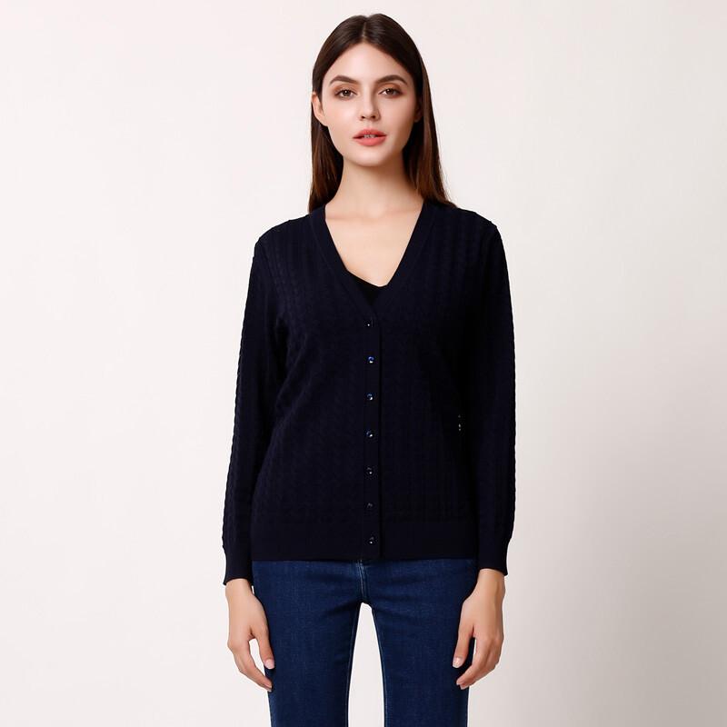 

Anlom Women s Mulberry Silk Blend Long-Sleeve Cardigan 4XL