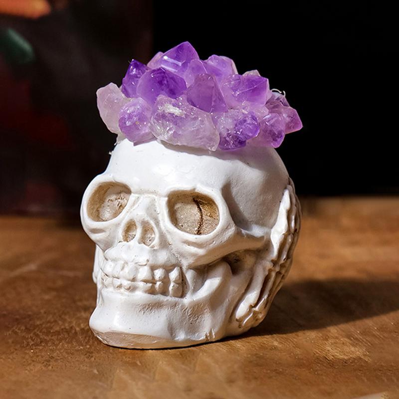 Amethyst Skull Ornament Skull Sculpture Statue Skull Statue Halloween Decor For Gardens