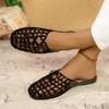 Fashion Mesh Flower Flats Slippers Women Sandals Mules Casual Shoes Woman Summer Flip Flops 2025 Trend Beach Shoes Designer Slides Mujer