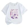 Cartoon Cute White Bunnies Purple Mangosteen Sweet Print Kids 100% Cotton Crew Neck Short Sleeve T-Shirt, Casual Soft Breathable Tee for Boys Girls Da