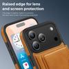For iPhone 17 Pro Case Compatible with MagSafe Leather Back Phone Cover with Detachable Card Bag