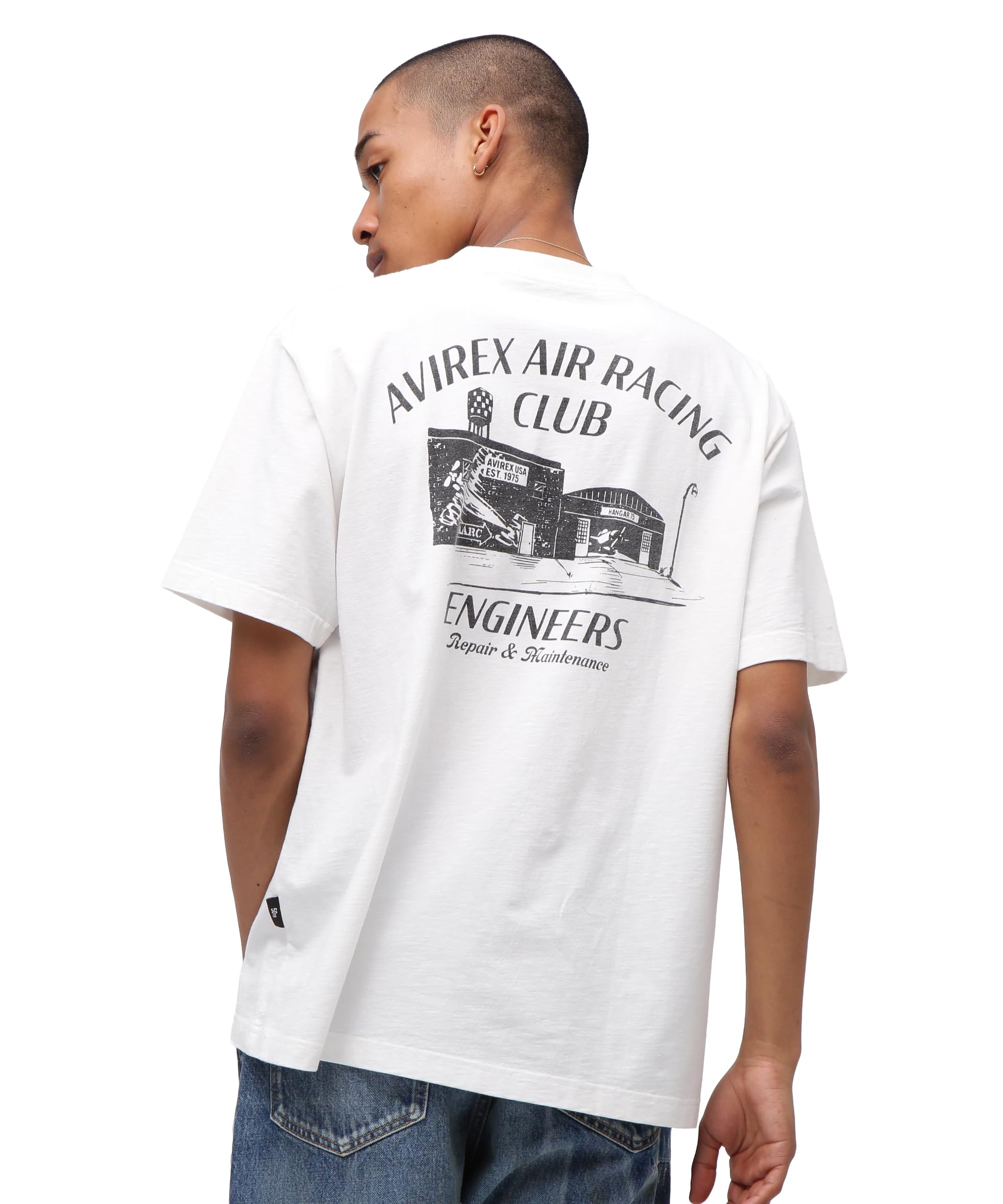 AVIREX A.A.R.C GARAGE SLUB T-SHIRT men s L 030 white 783-5234007