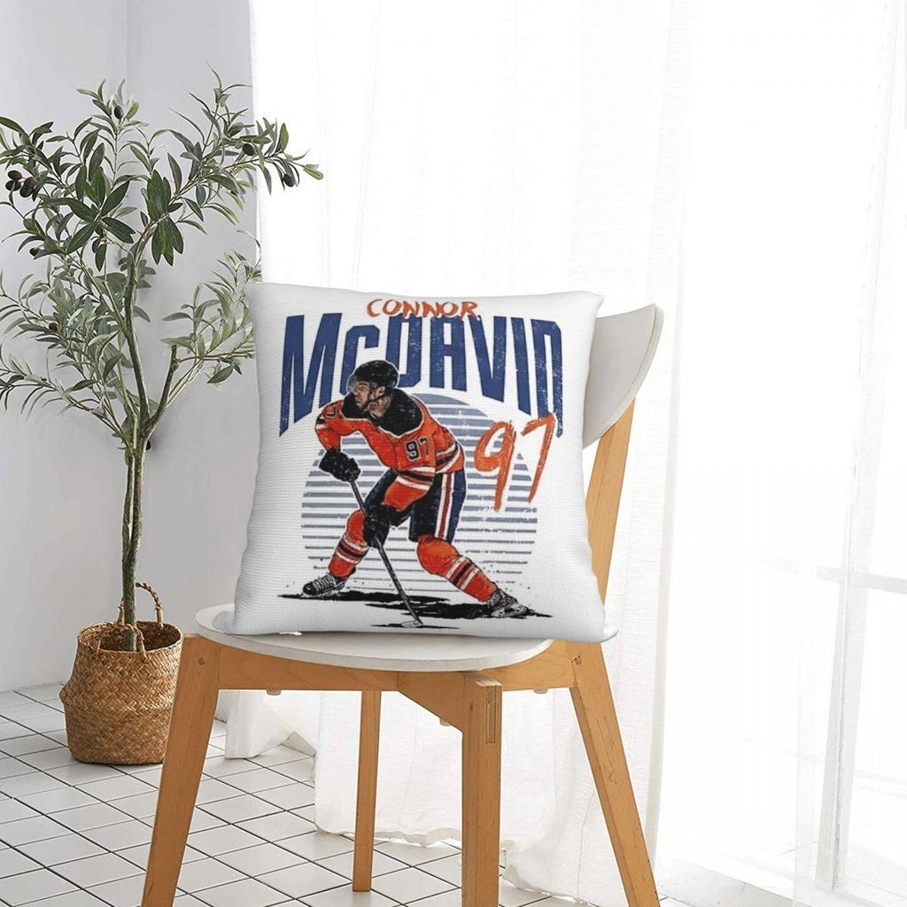 Connor Mcdavid 97 For Edmonton Oilers Fans Square Pillowcase Pillow Cover Cushion Throw Pillow For Home Bedroom Car